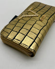 V Italia Gold Croc-Embossed Leather Zip-Around Wallet
