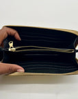 V Italia Gold Croc-Embossed Leather Zip-Around Wallet