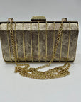 MMS Brands Metallic Gold Evening Clutch Bag