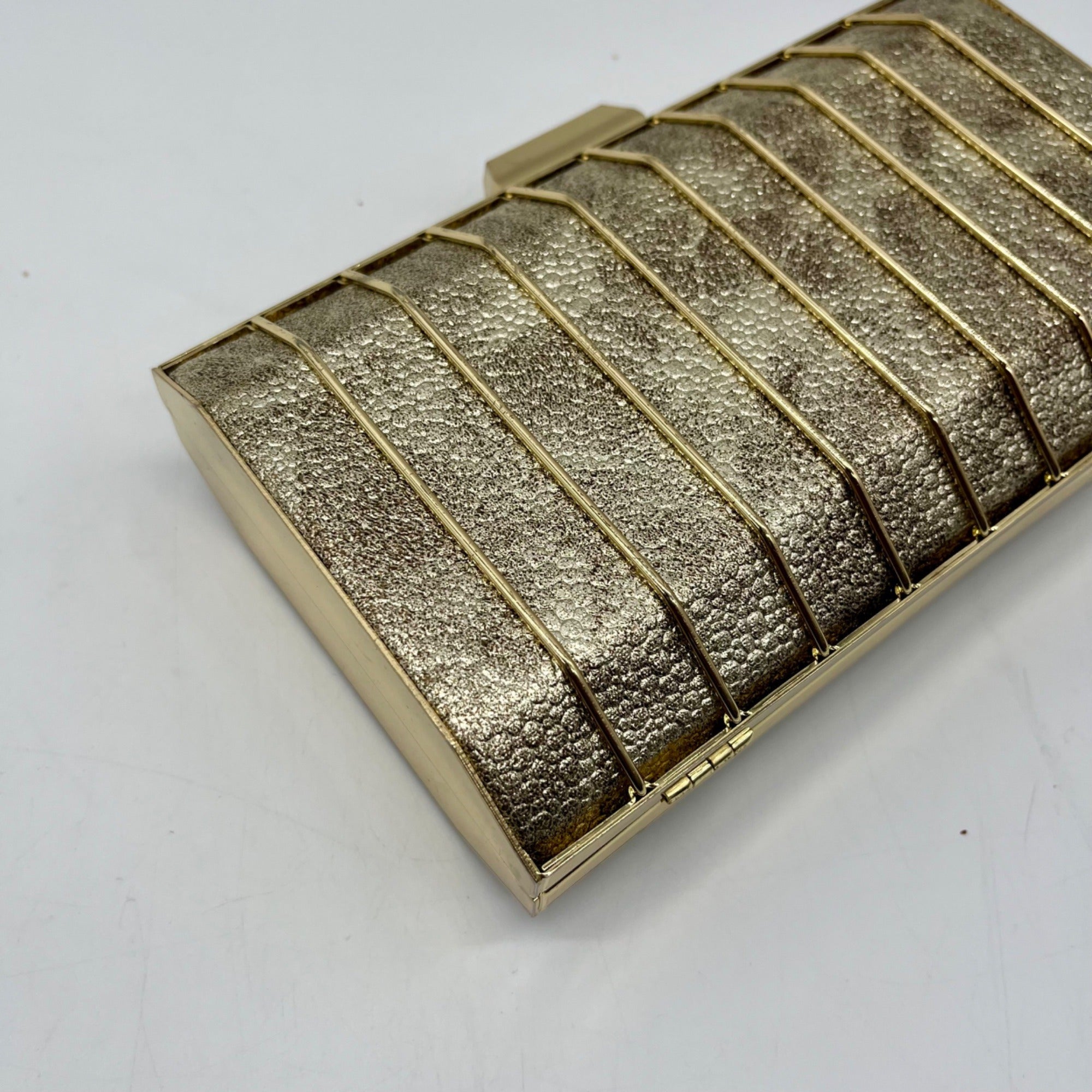 MMS Brands Metallic Gold Evening Clutch Bag
