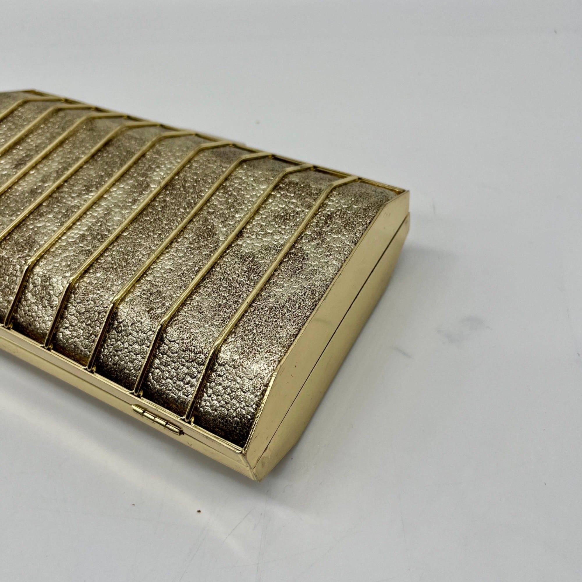 MMS Brands Metallic Gold Evening Clutch Bag