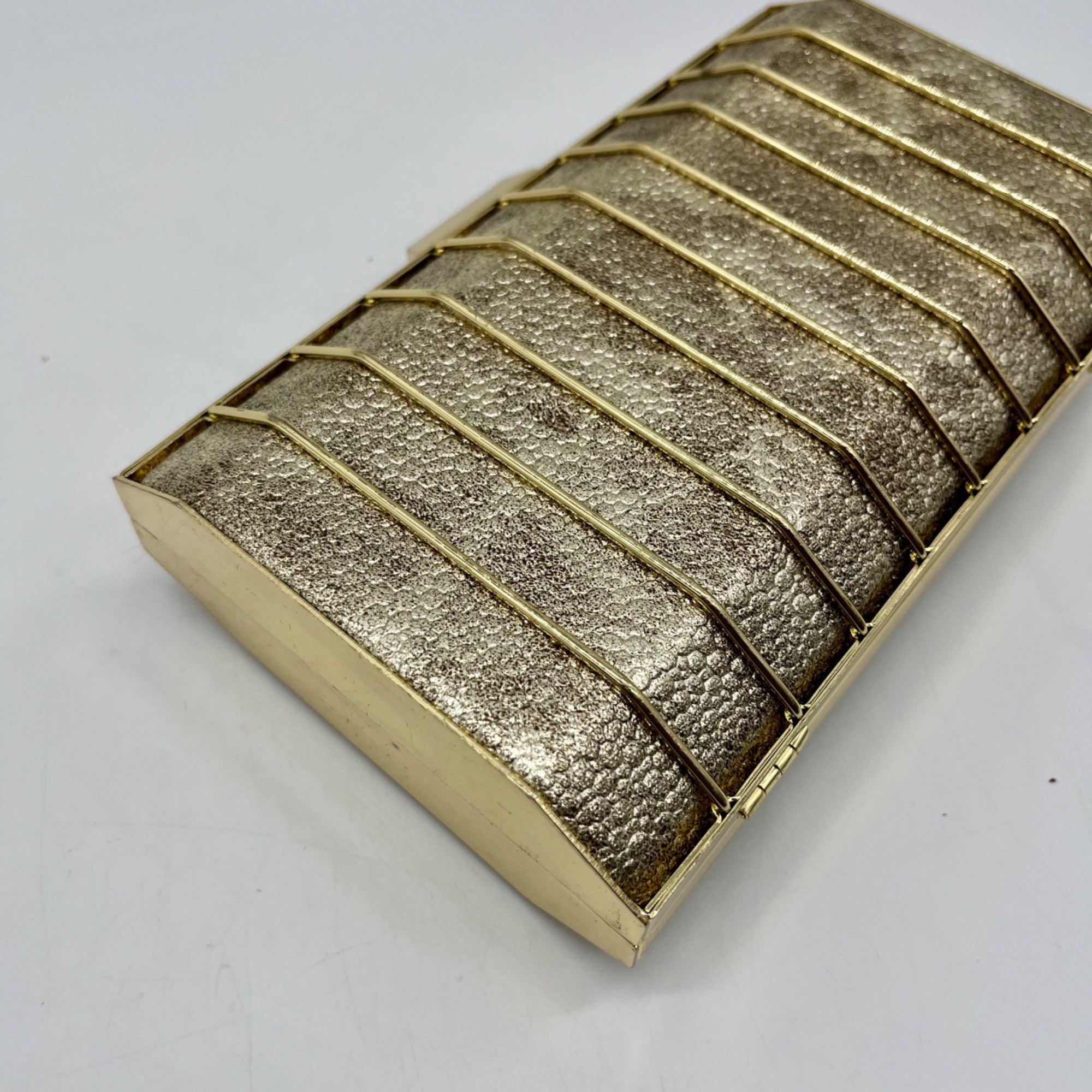 MMS Brands Metallic Gold Evening Clutch Bag