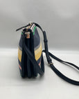 Kate Spade Dark Blue Canvas Jackson Boardwalk Stripe Triple Gusset Crossbody