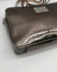 Michael Kors Metallic Gray Monogram Patent Leather Jet Set Crossbody
