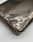 Michael Kors Metallic Gray Monogram Patent Leather Jet Set Crossbody