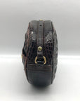 Brahmin Brown Croc Embossed Round Belle Melbourne Crossbody