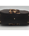Doncaster Brown with Leopard Print Leather Satchel