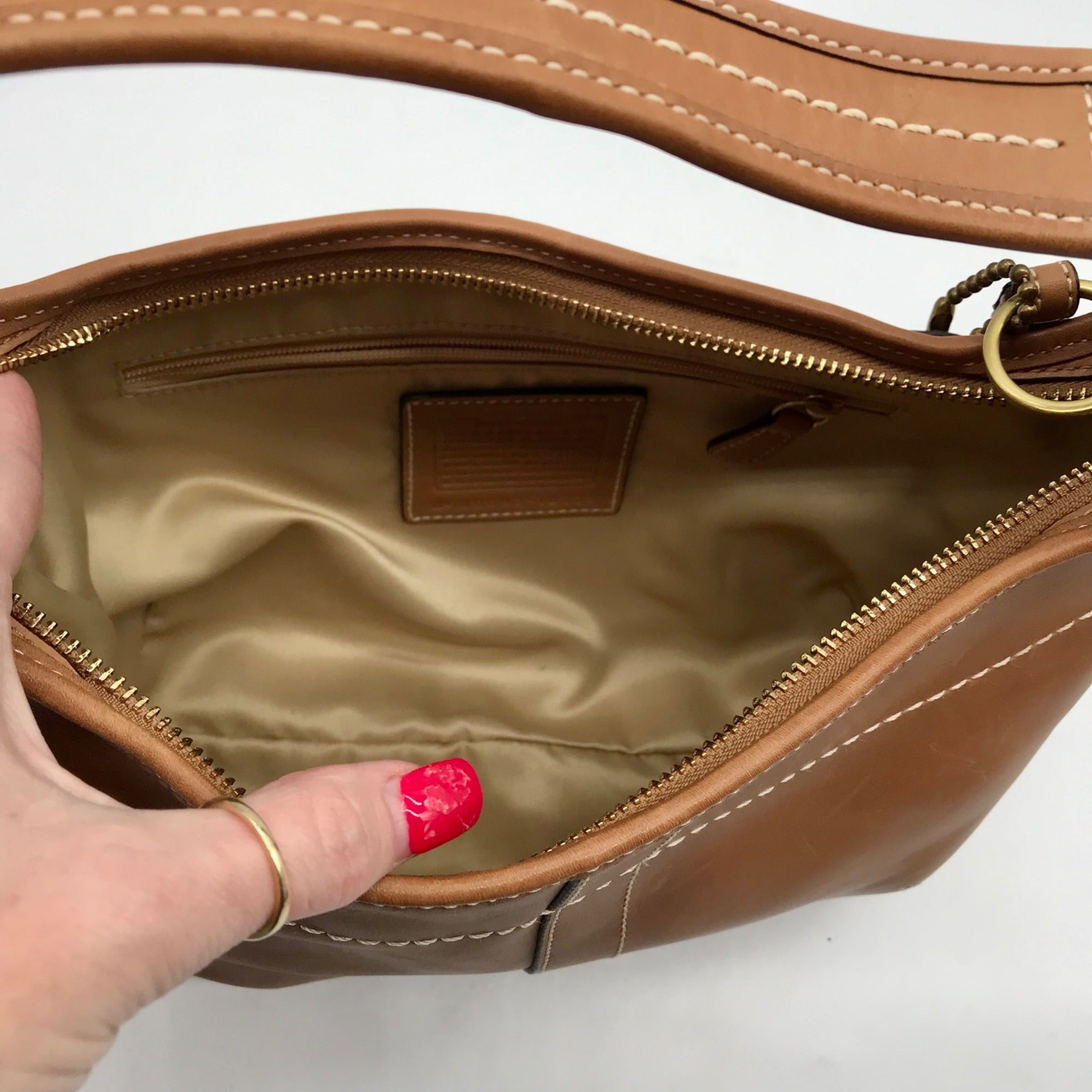 Vintage Coach Tan Leather Ergo Shoulder Bag &amp; Matching Wallet