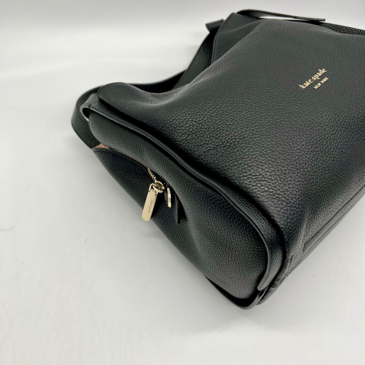 Kate Spade Pebbled Leather Black Knott Medium Tote Bag