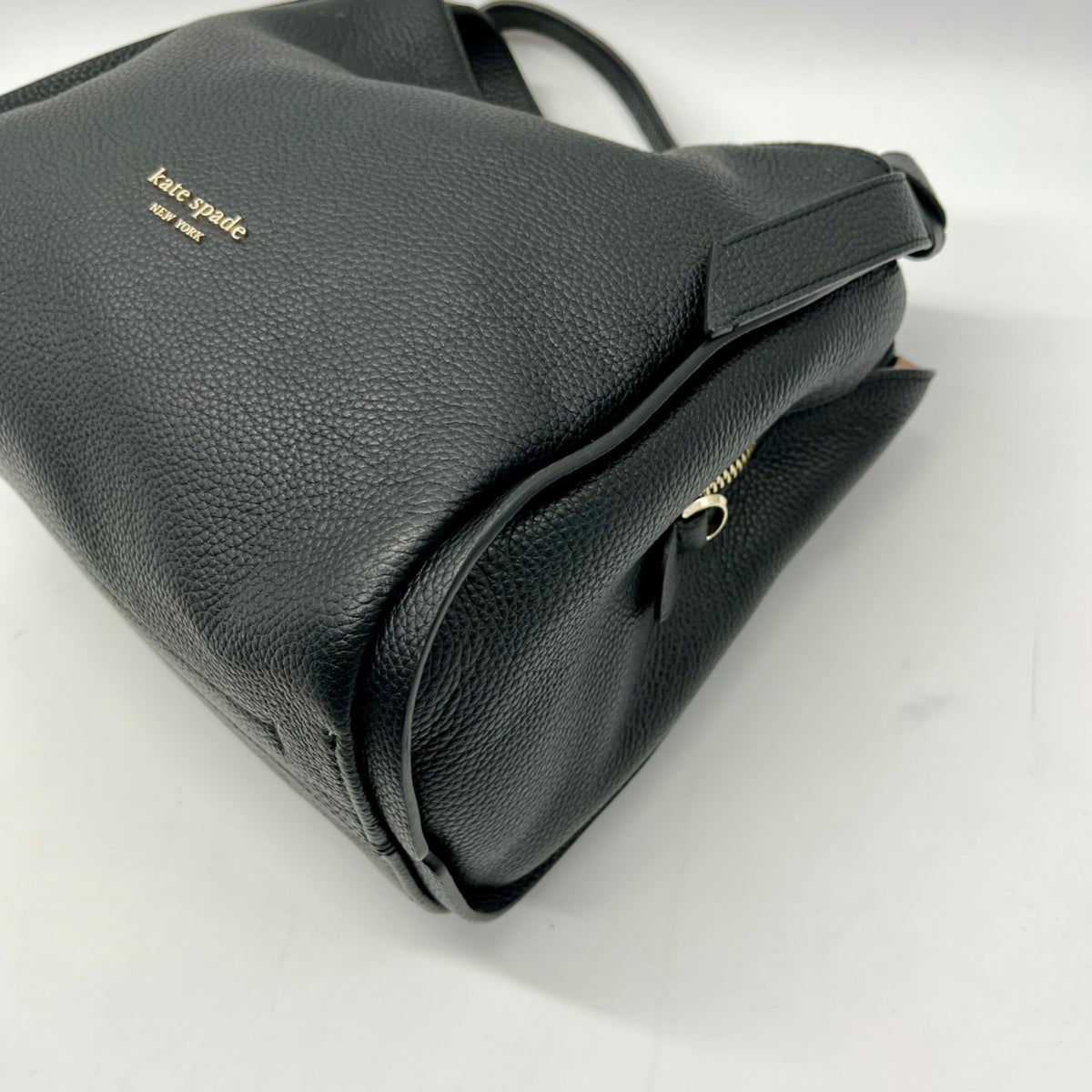 Kate Spade Pebbled Leather Black Knott Medium Tote Bag