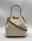 Like Dreams Off White Debossed Faux Leather Bucket Bag