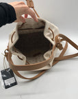 Like Dreams Off White Debossed Faux Leather Bucket Bag