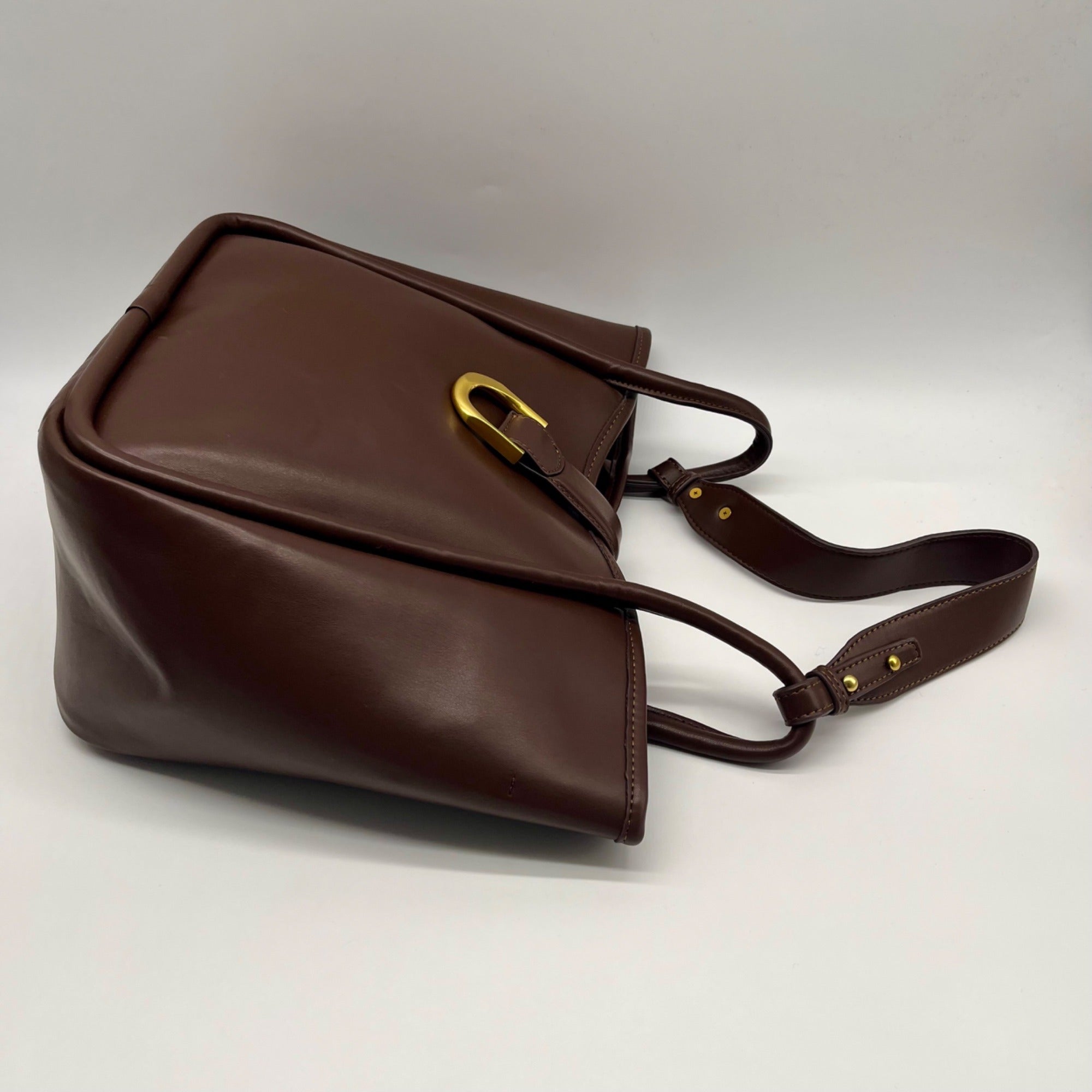 MMS Brands Brown Leather Style Shoulder Bag