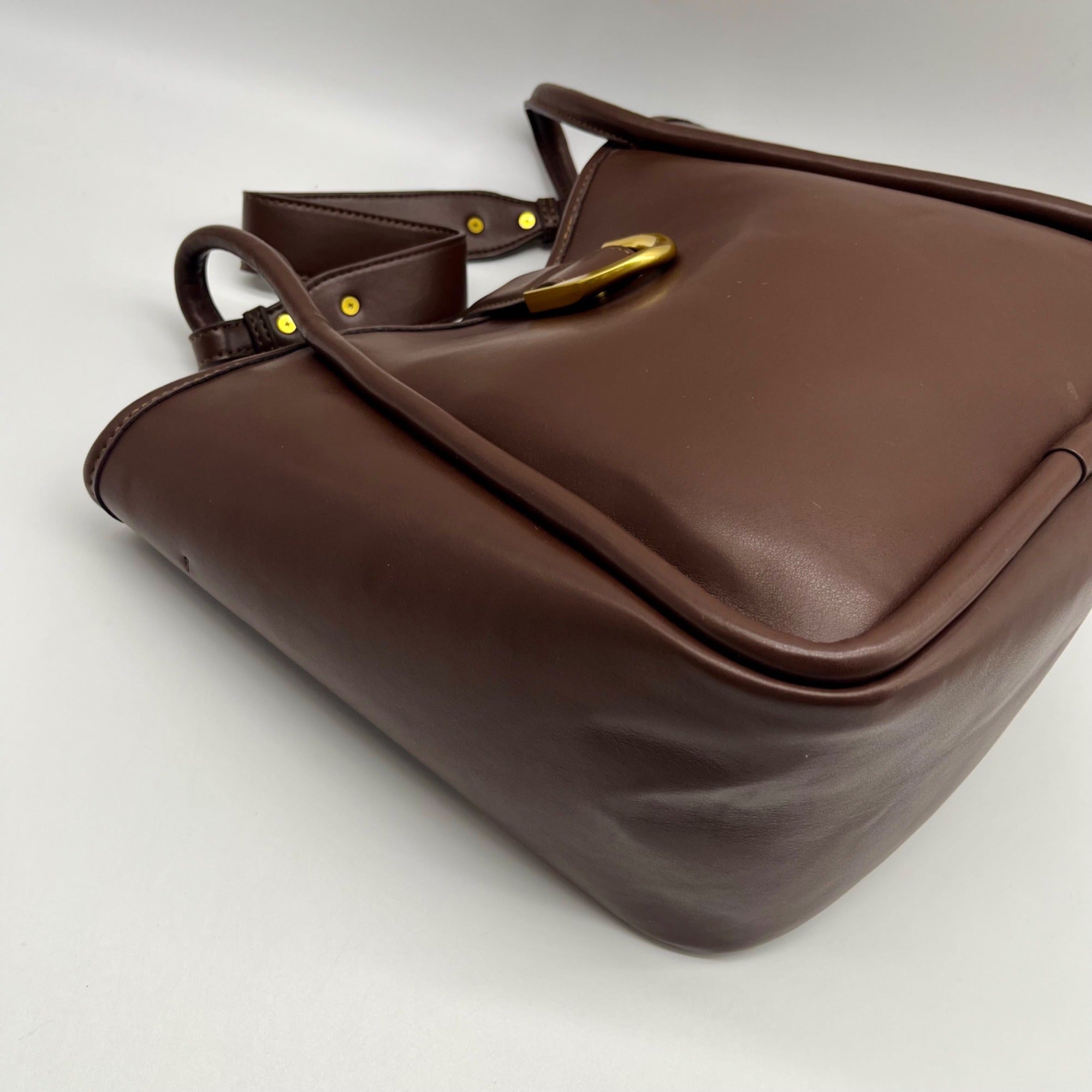 MMS Brands Brown Leather Style Shoulder Bag