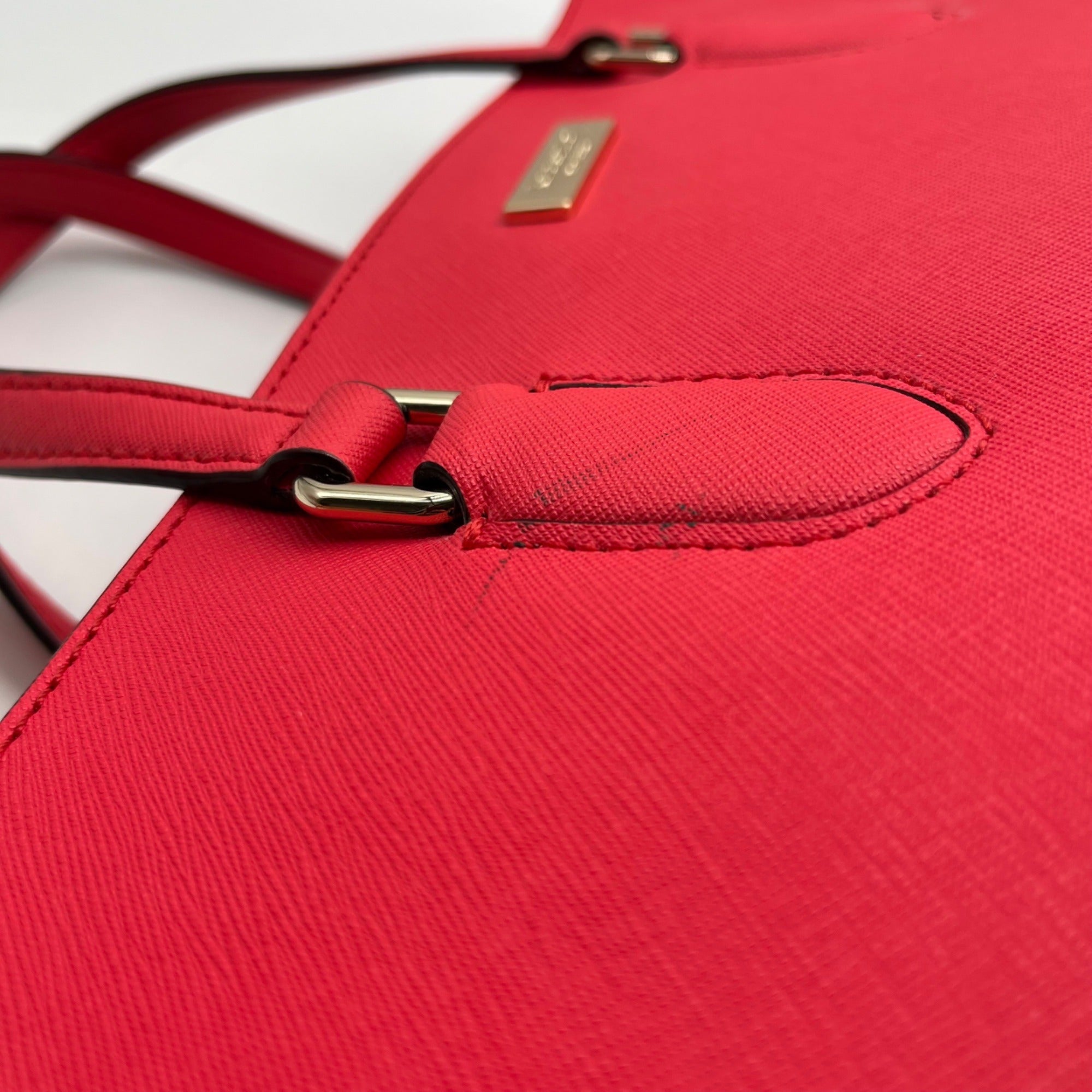 Kate Spade Pink Saffiano Leather Triple Compartment Convertible Satchel Bag