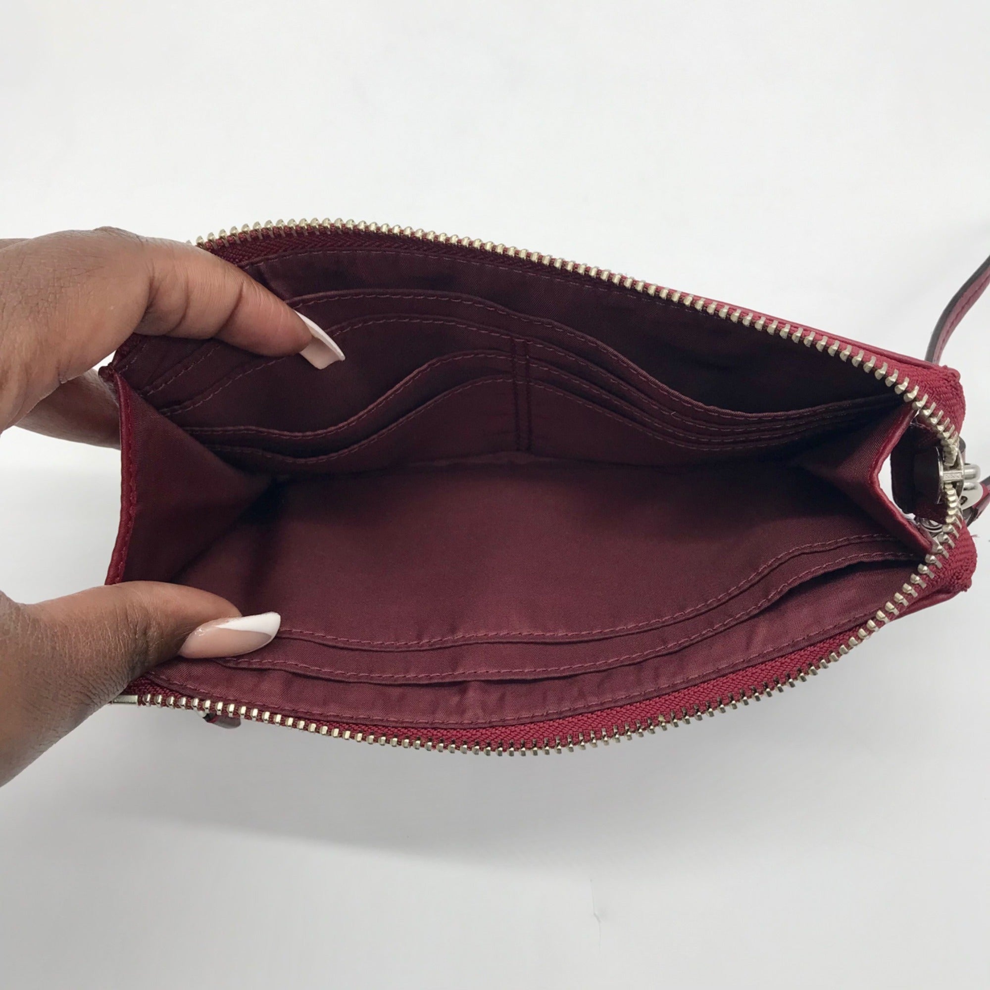 Coach Red Leather Zip Convertible Wristlet