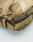 Coach Zoe Signature Patchwork Metallic Gold Leather & Canvas Hobo 12663