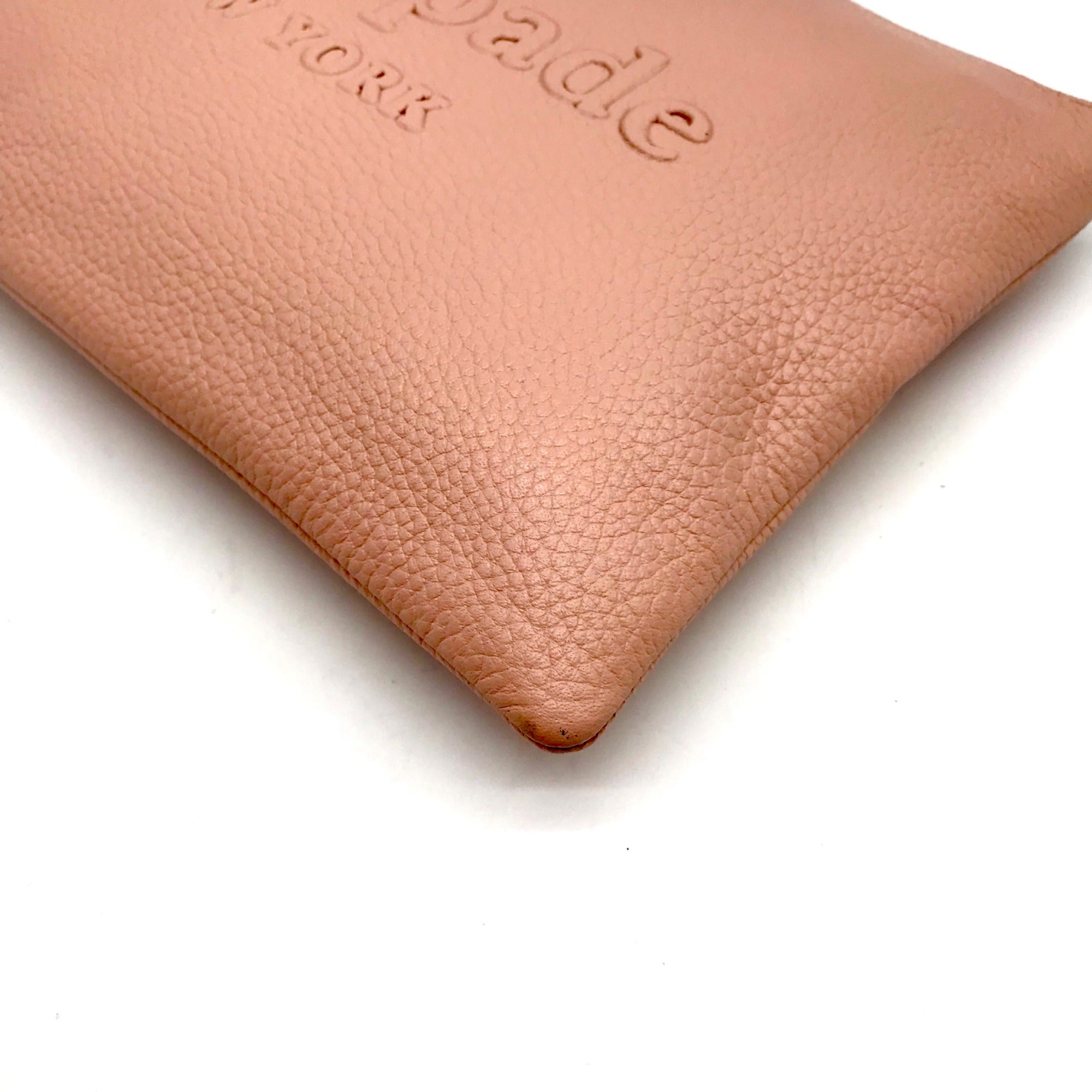 Kate Spade Light Pink Pebbled Leather Sienne Logo Pouch