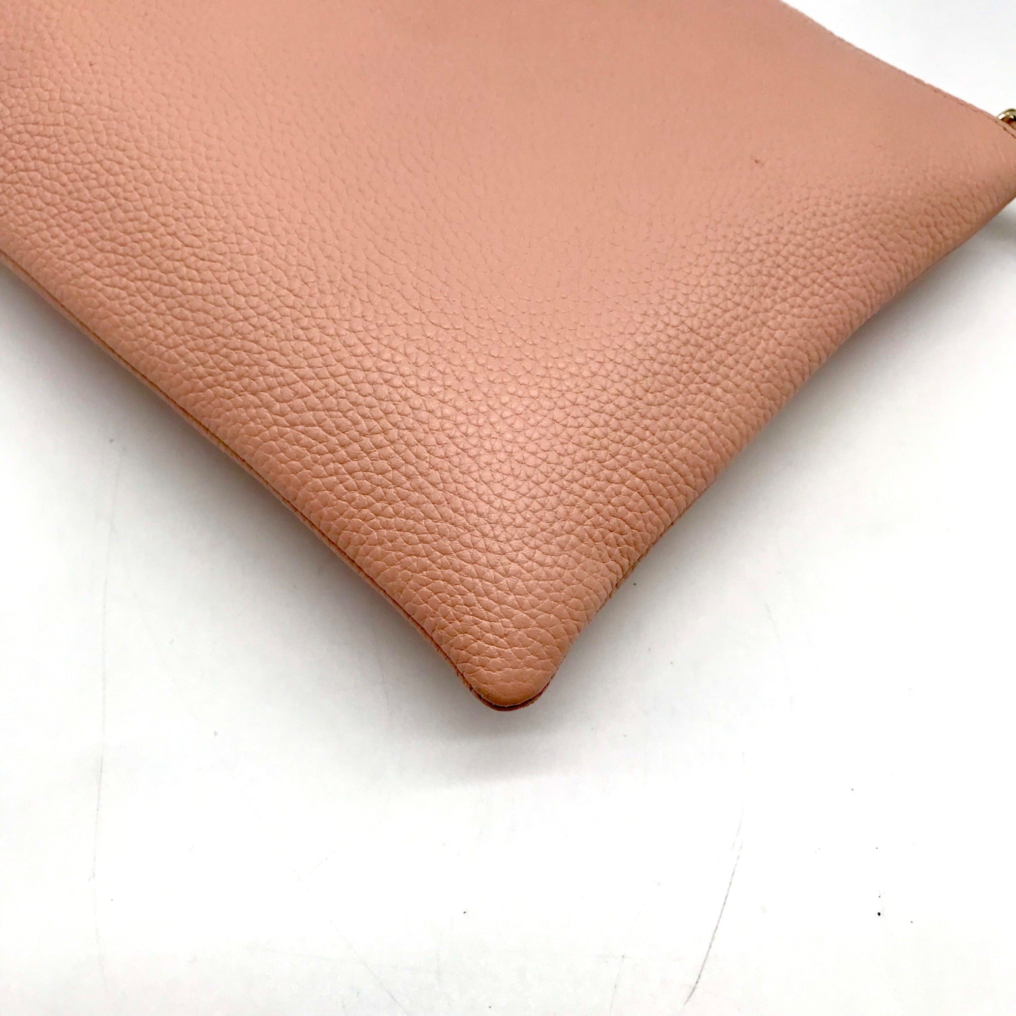 Kate Spade Light Pink Pebbled Leather Sienne Logo Pouch