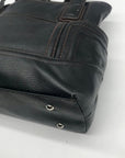 Tignanello Dark Brown Pebbled Leather Drawstring Shoulder Bag