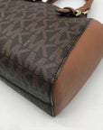 Michael Kors Brown Coated Canvas Monogram Ciara Satchel Bag And Wallet