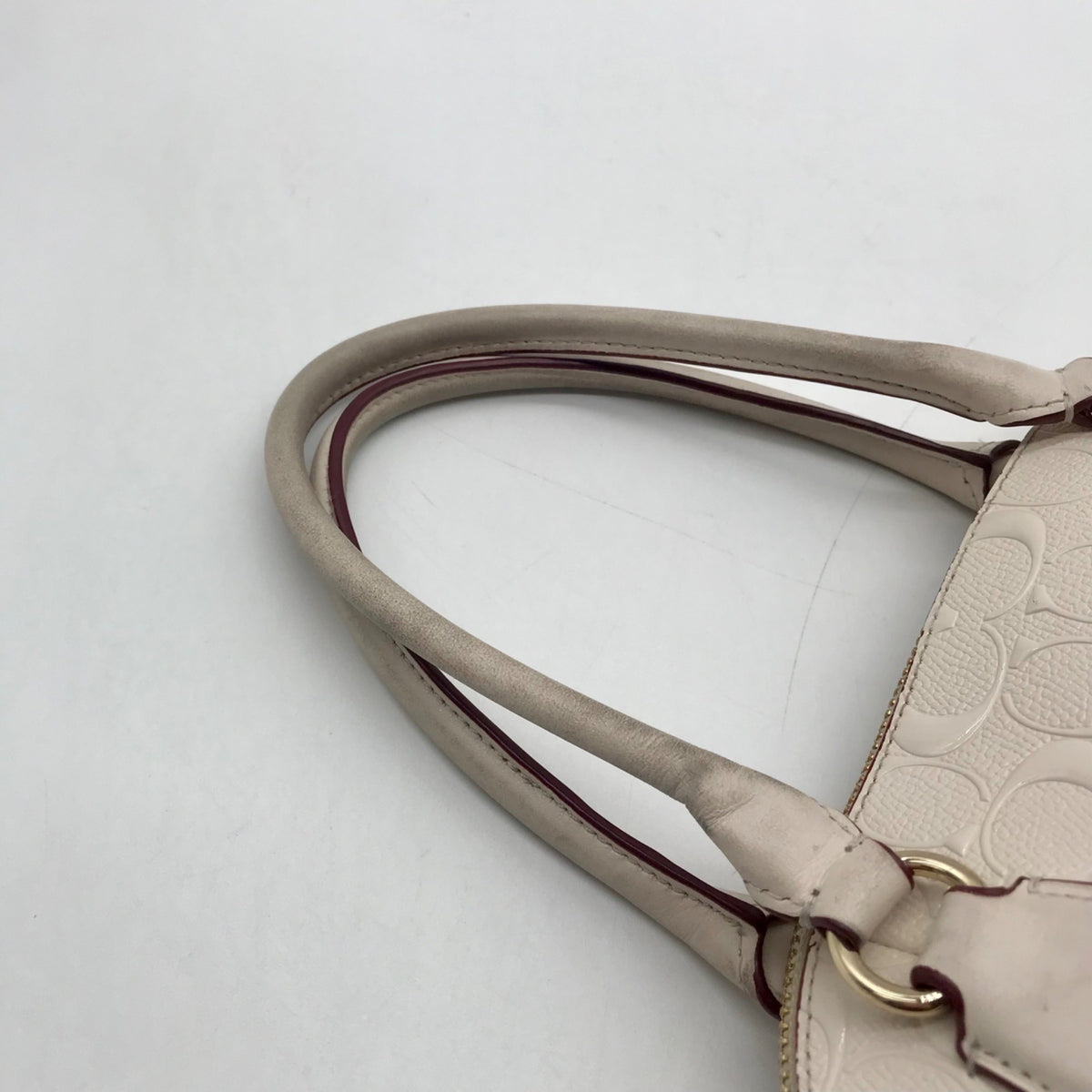 Coach Beige Signature Canvas Dome Satchel Bag