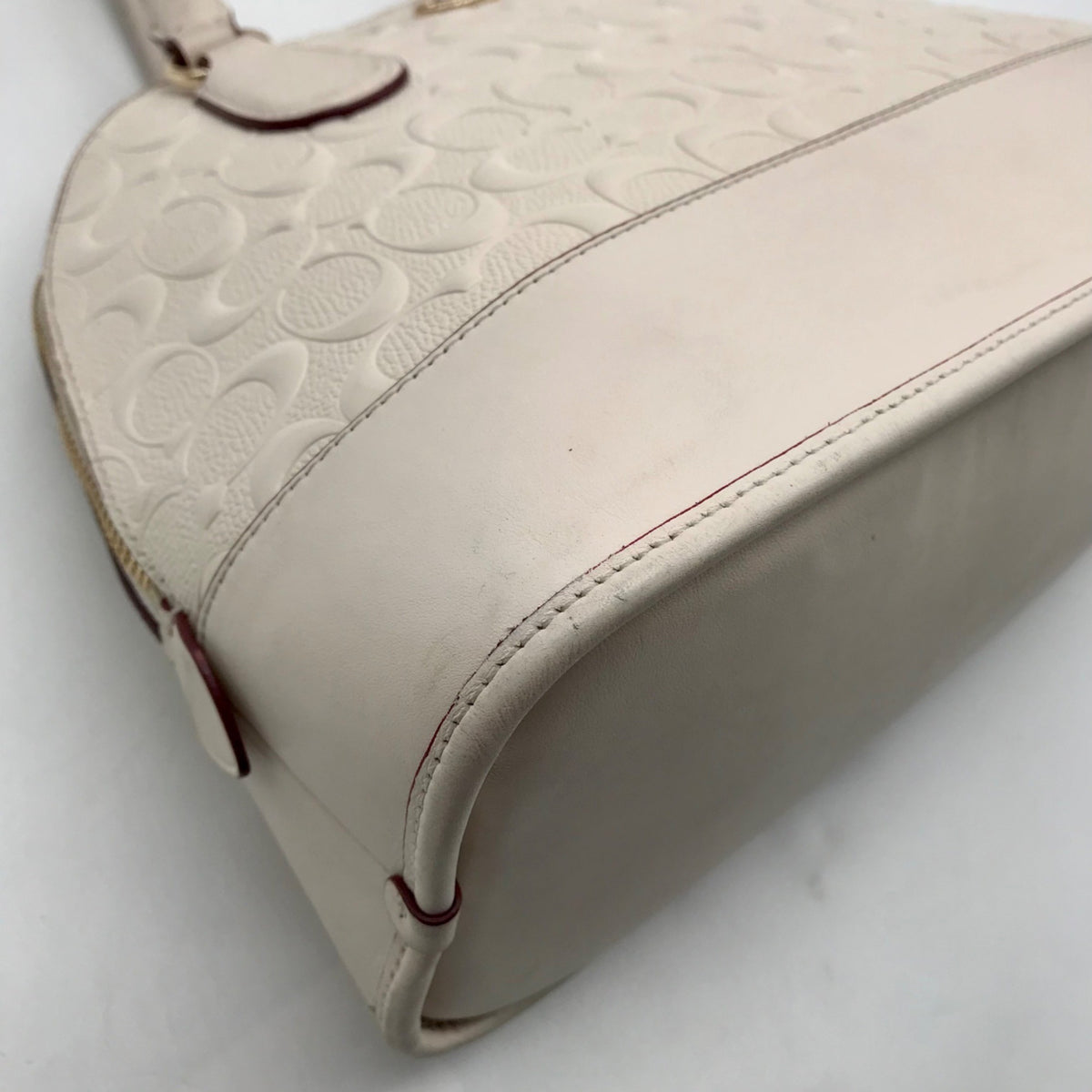 Coach Beige Signature Canvas Dome Satchel Bag