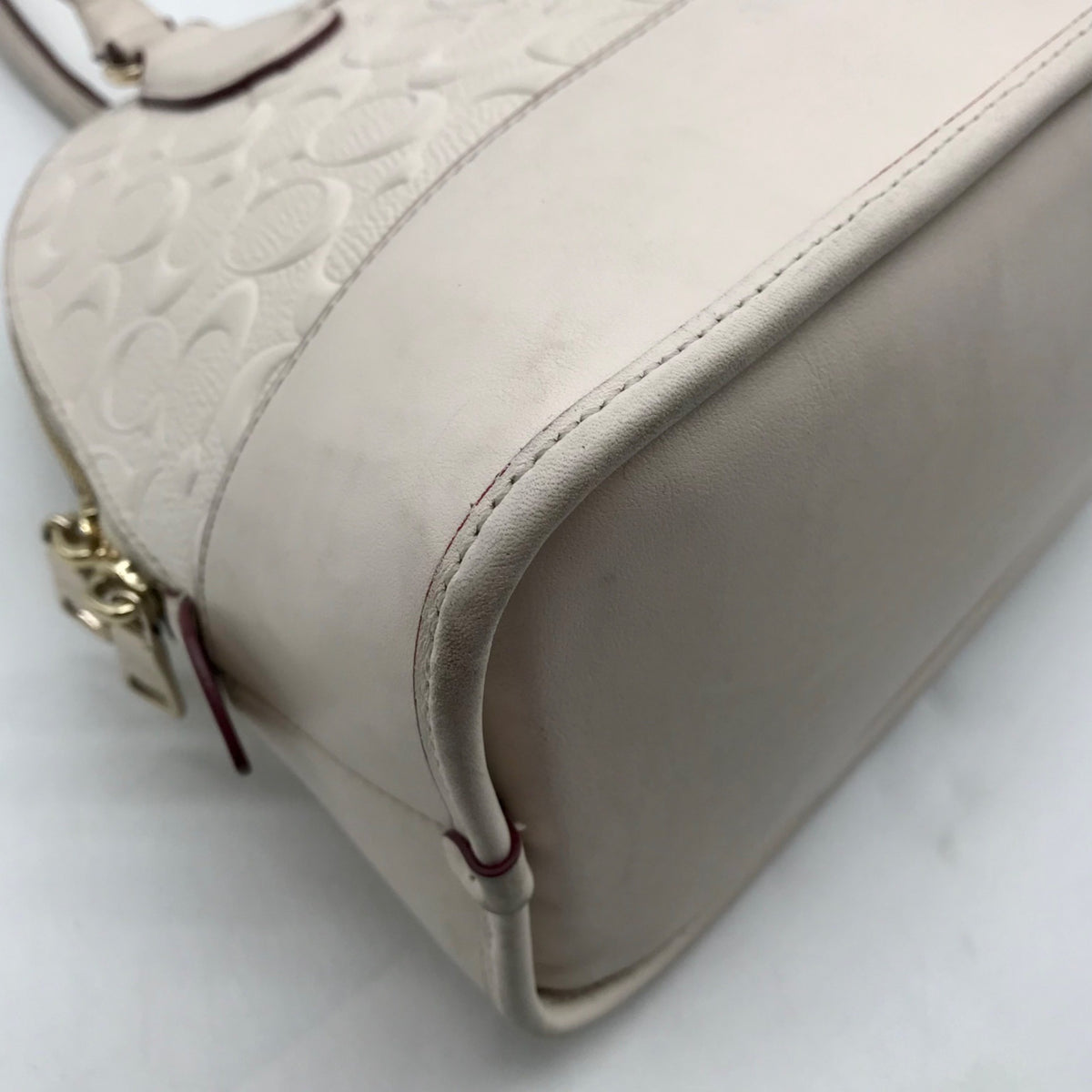 Coach Beige Signature Canvas Dome Satchel Bag