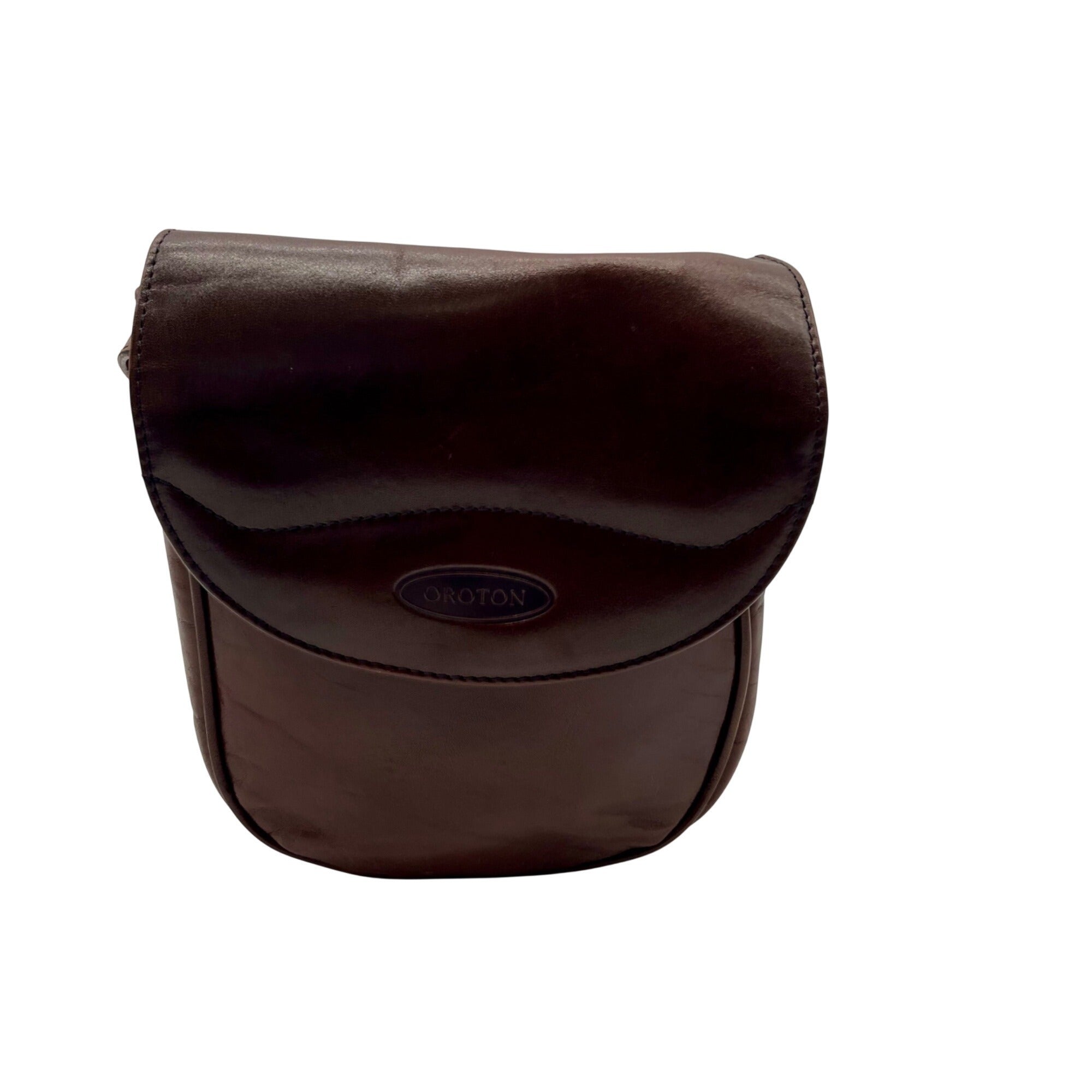 Oroton Brown Leather Crossbody Bag
