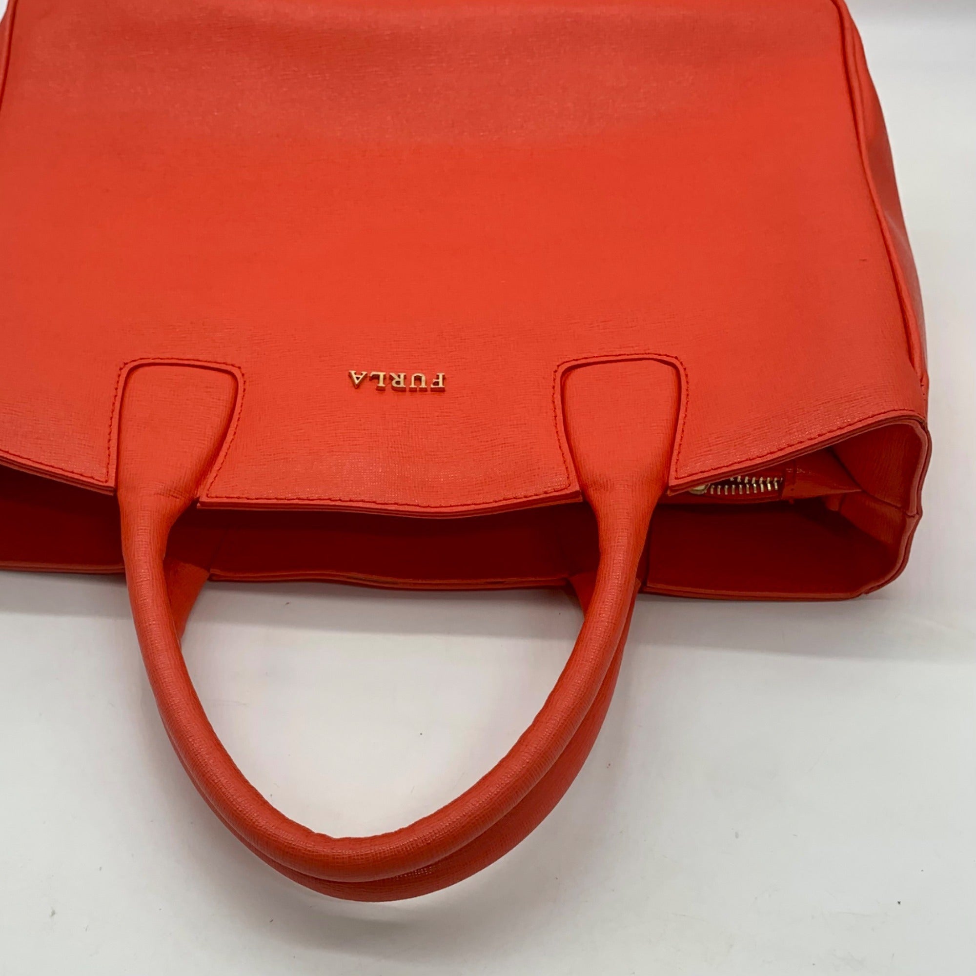 Furla Vermillion Leather Camilla Tote