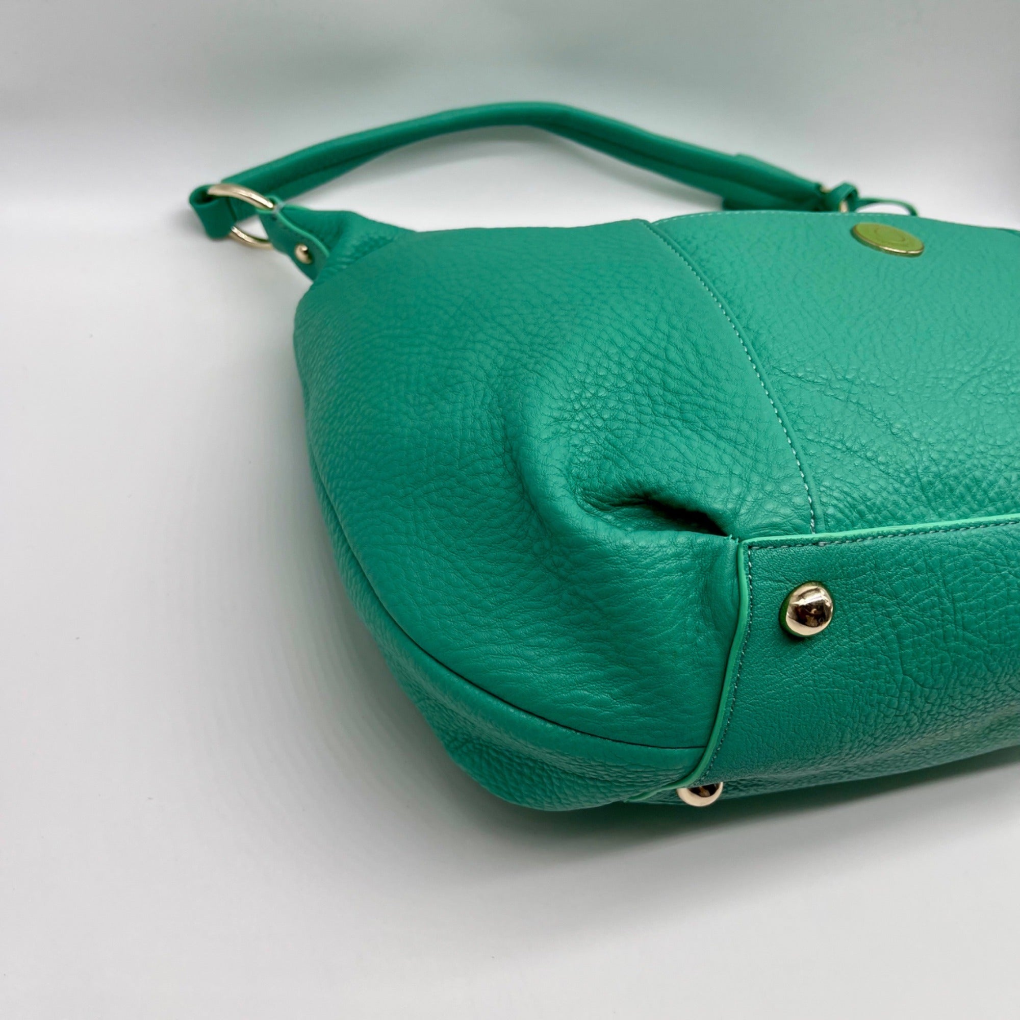 Issac Mizrahi Green Pebbled Leather Hobo Bag