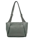 Patricia Nash Gray Croc-Embossed Leather Tote Bag
