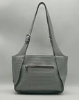 Patricia Nash Gray Croc-Embossed Leather Tote Bag