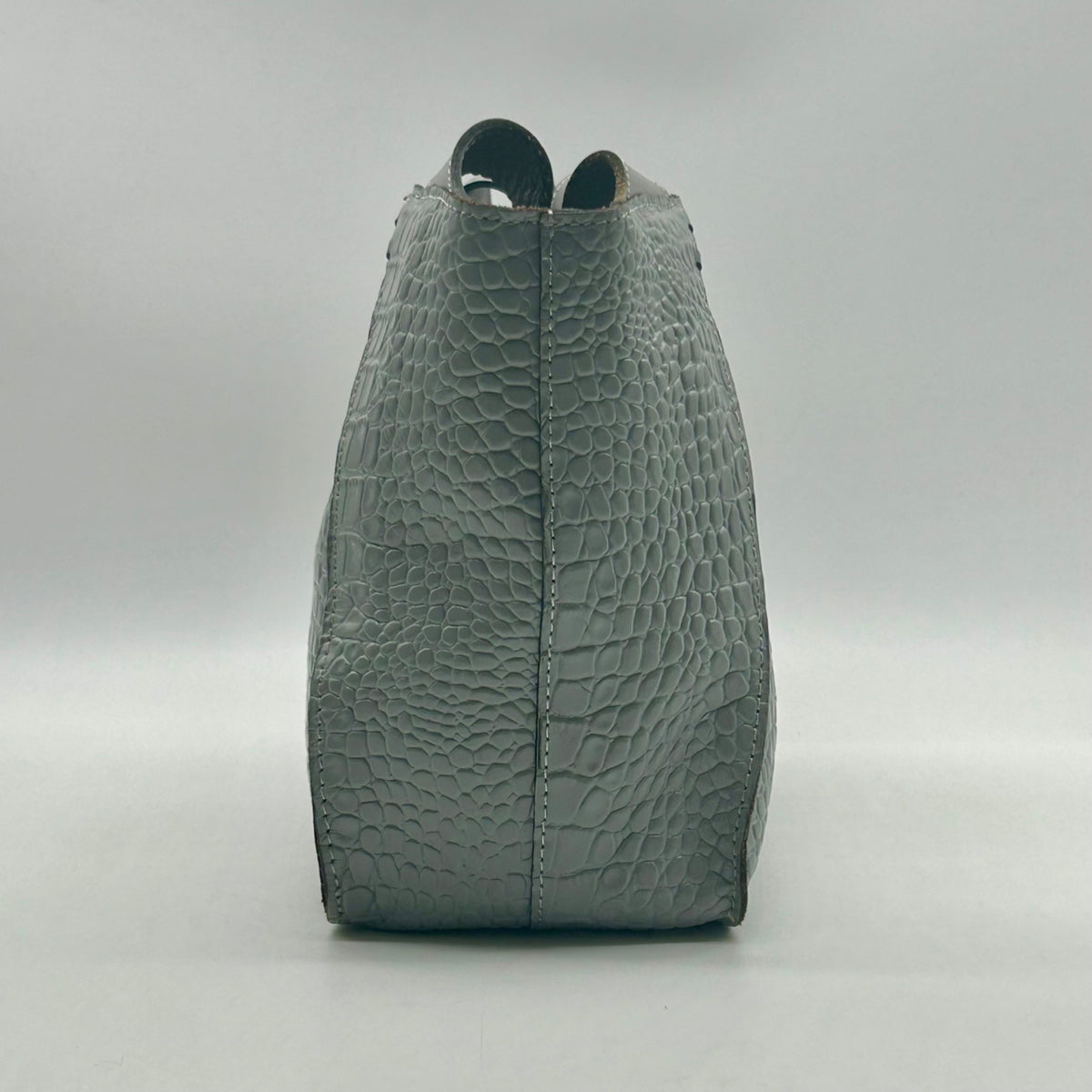 Patricia Nash Gray Croc-Embossed Leather Tote Bag