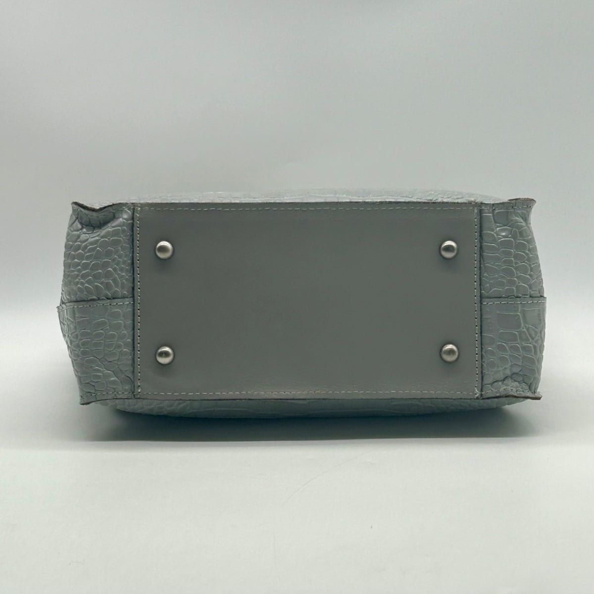 Patricia Nash Gray Croc-Embossed Leather Tote Bag