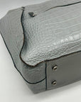 Patricia Nash Gray Croc-Embossed Leather Tote Bag