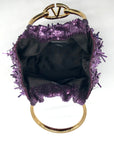 Valentino Garavani Small Carry Secrets Embroidered Amethyst Bucket Bag - NWT