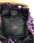 Valentino Garavani Small Carry Secrets Embroidered Amethyst Bucket Bag - NWT