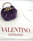 Valentino Garavani Small Carry Secrets Embroidered Amethyst Bucket Bag - NWT