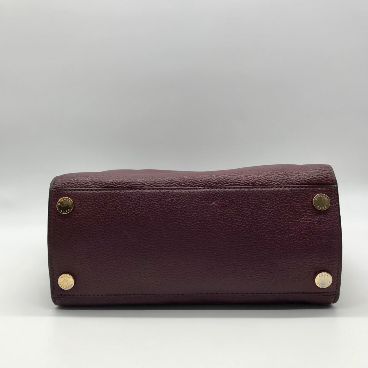Michael Kors Burgundy Pebbled Leather Laila Medium Satchel Bag