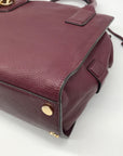 Michael Kors Burgundy Pebbled Leather Laila Medium Satchel Bag