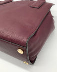 Michael Kors Burgundy Pebbled Leather Laila Medium Satchel Bag