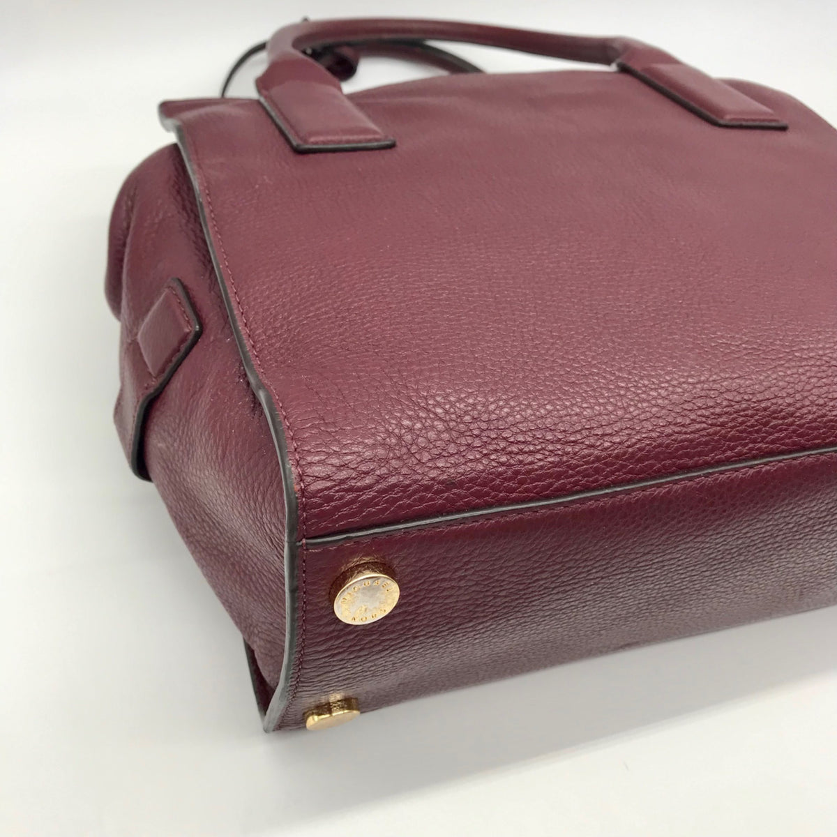 Michael Kors Burgundy Pebbled Leather Laila Medium Satchel Bag