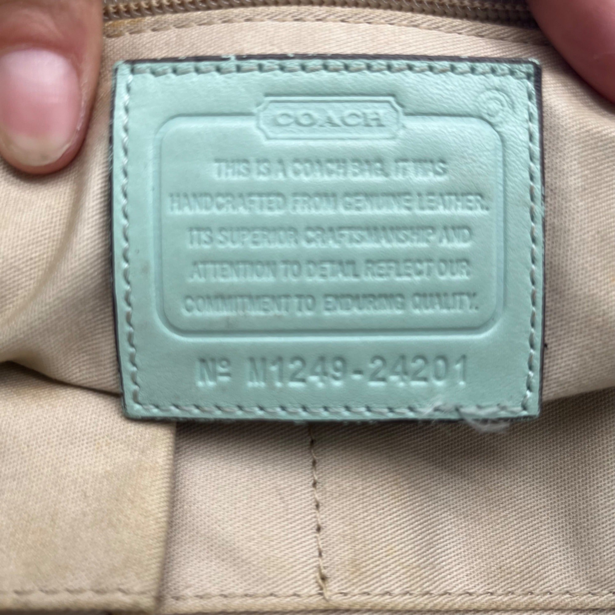 Coach Mint Legacy Candace Carryall Leather Satchel Bag 24201