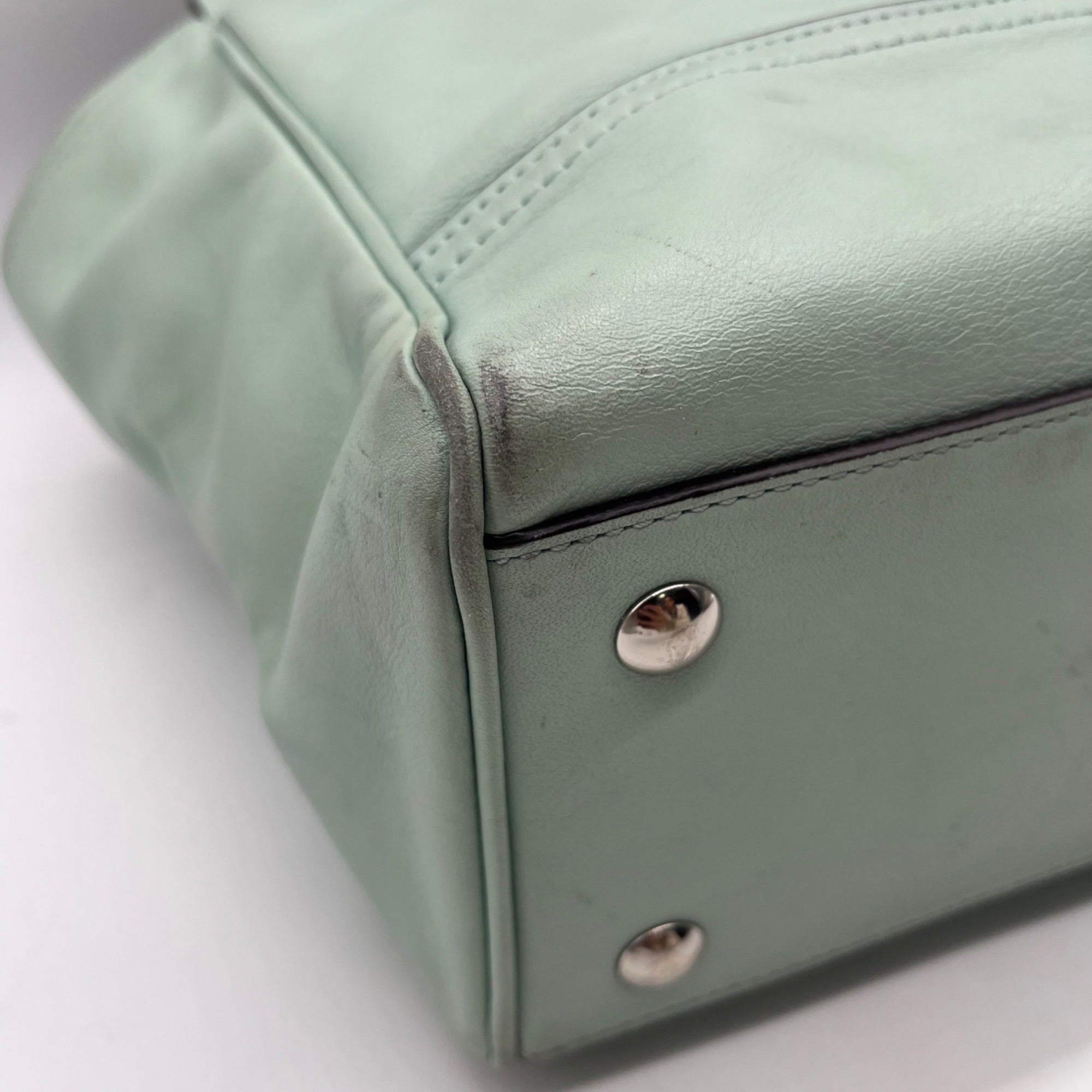 Coach Mint Legacy Candace Carryall Leather Satchel Bag 24201