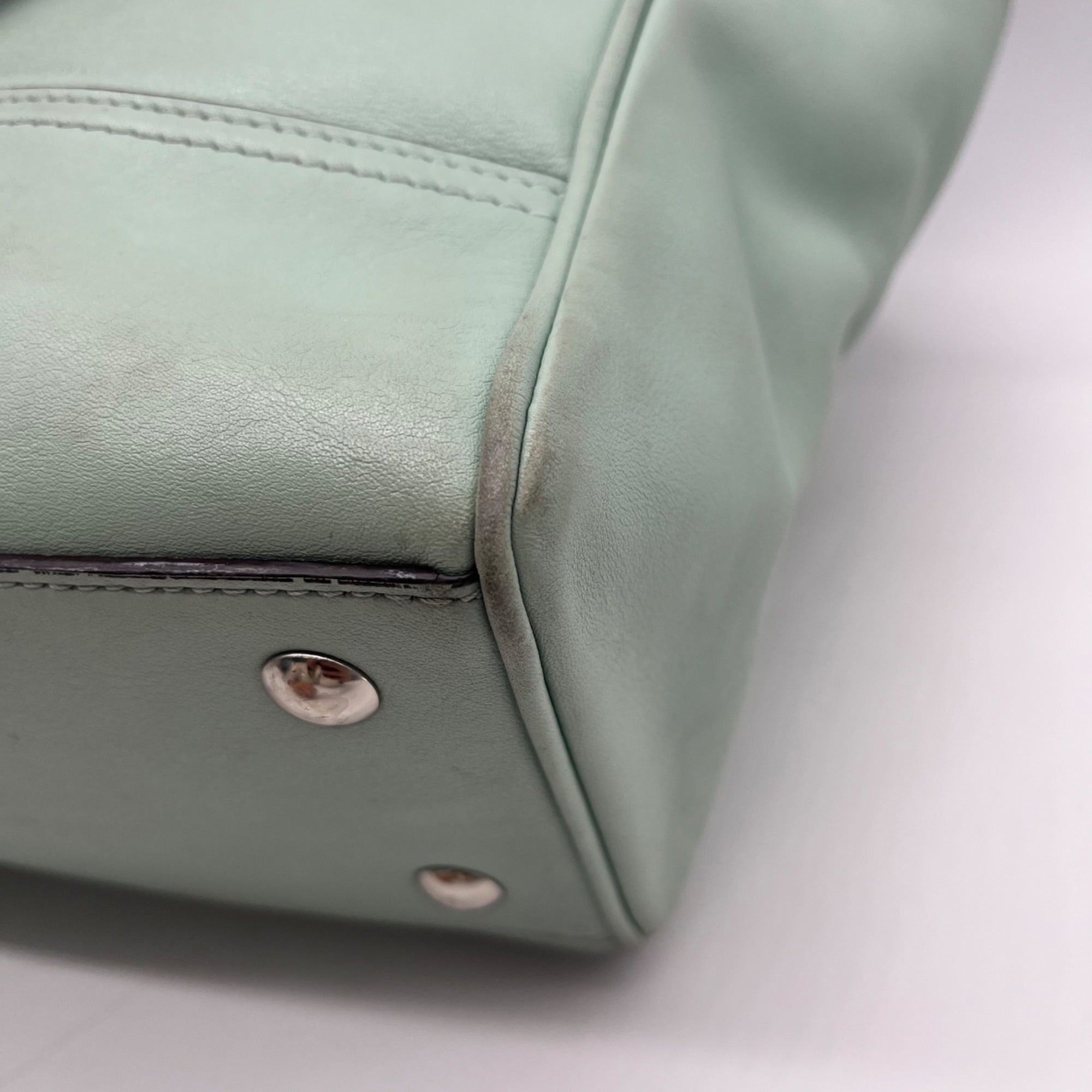 Coach Mint Legacy Candace Carryall Leather Satchel Bag 24201