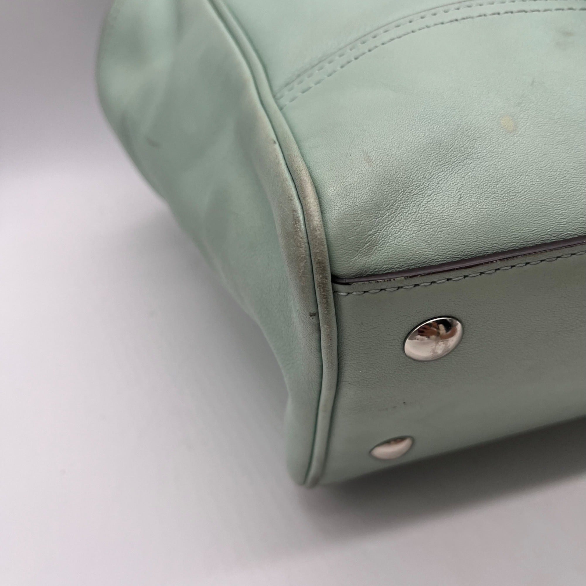 Coach Mint Legacy Candace Carryall Leather Satchel Bag 24201