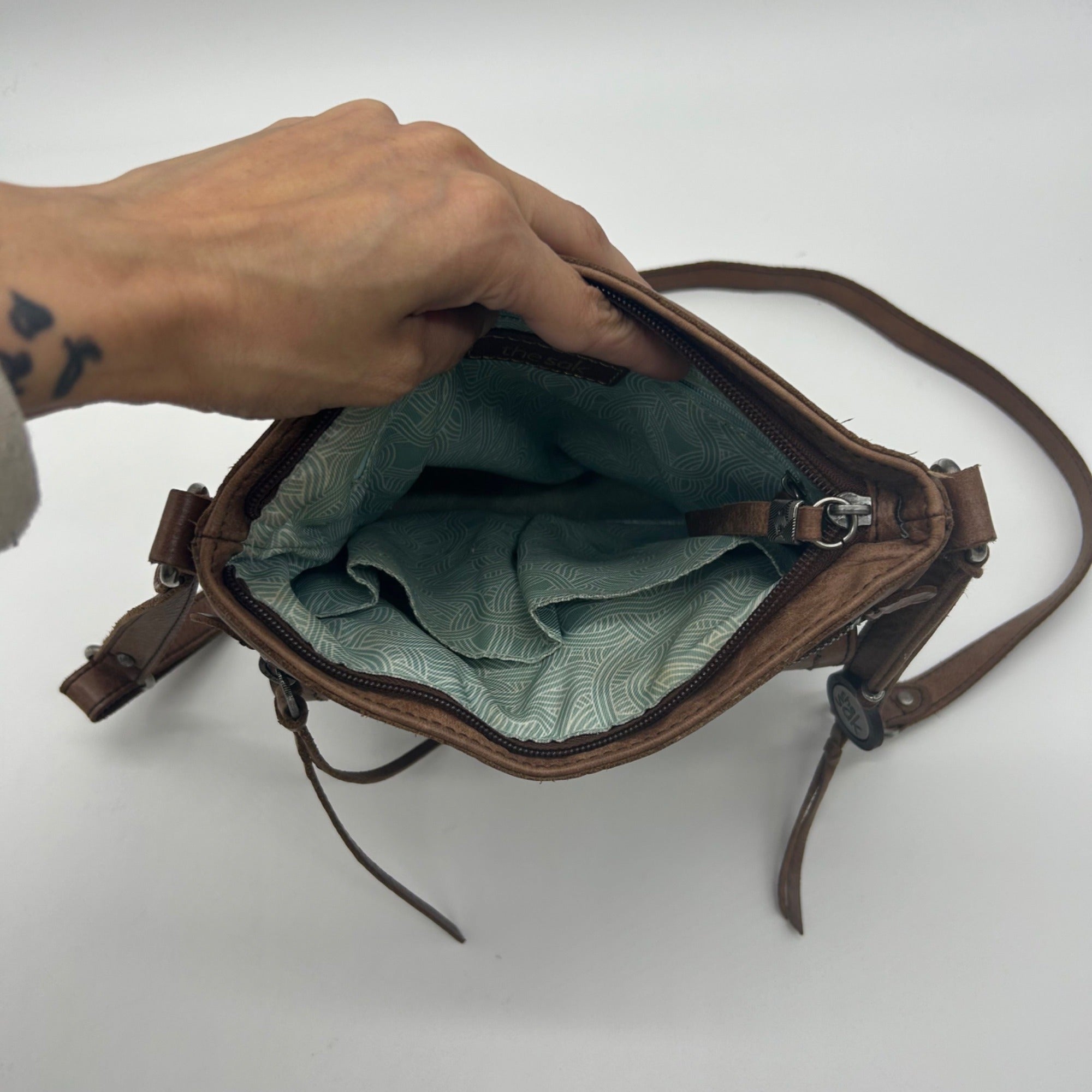 The Sak Brown Leather Crossbody bag
