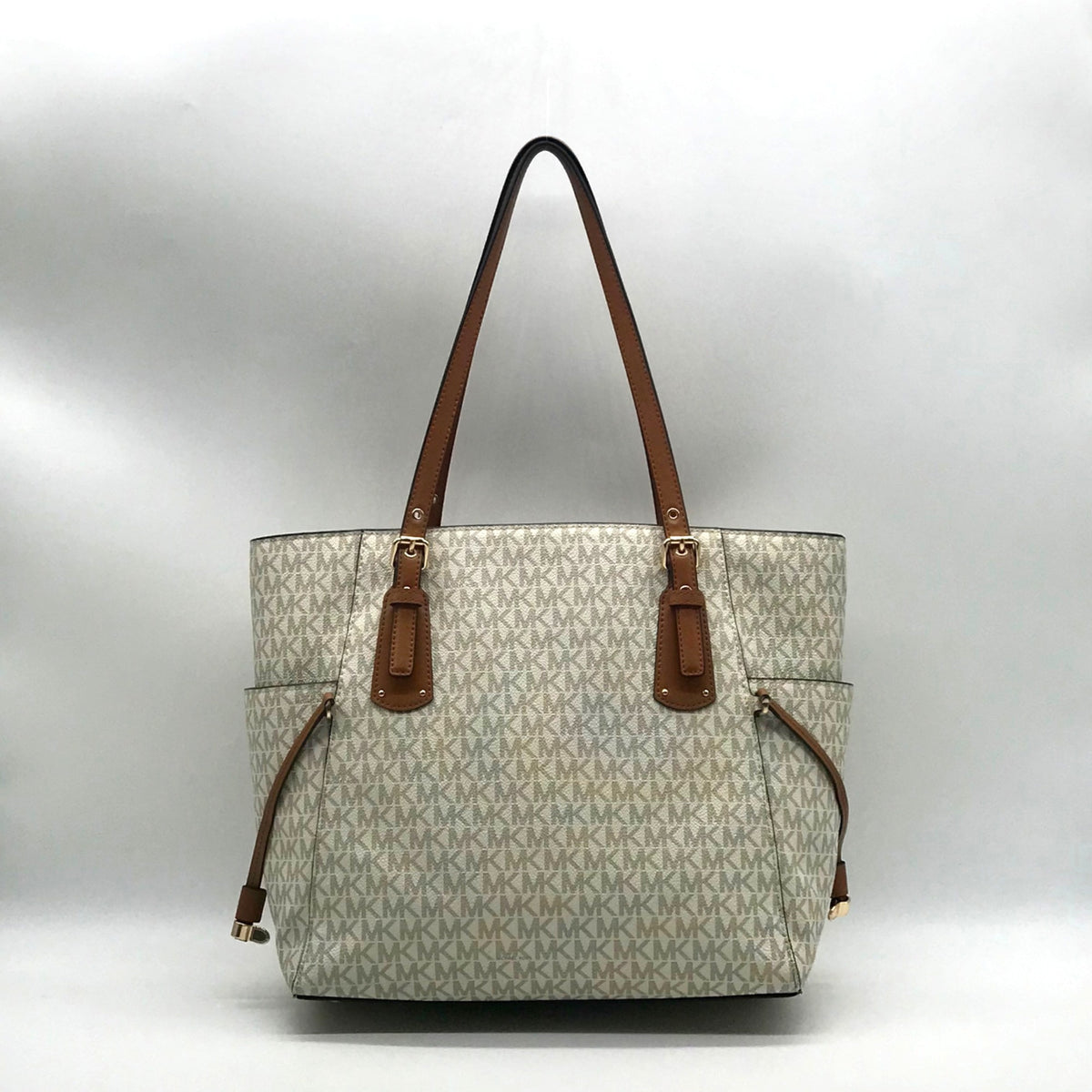 Michael Kors Cream Signature Coated Canvas Tote Bag