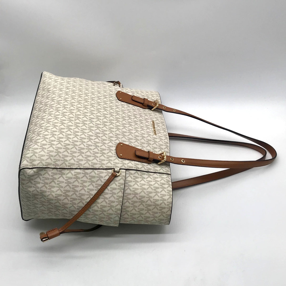 Michael Kors Cream Signature Coated Canvas Tote Bag